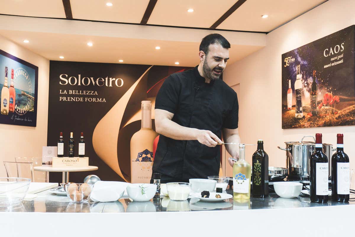 Davide Nanni durante la masterclass con Citra a Vinitaly
