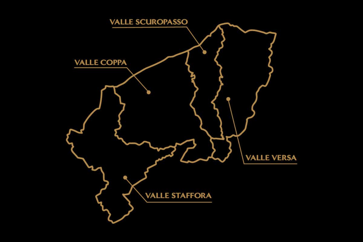 Le quattro valli principali dell’Oltrepò pavese