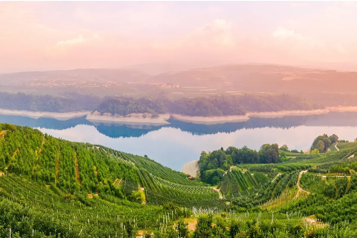 Il panorama intorno a Cles, in Val di Non Autunno magico in camper: ecco gli itinerari pi&ugrave; suggestivi tra foliage, vigneti e sagre
