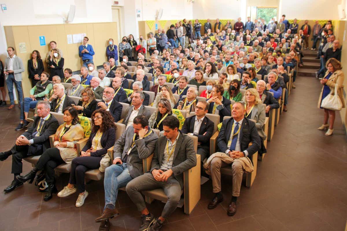 Il pubblico presente nella Sala dell'Annunciata Nel Pavese la siccità ha causato danni all'agricoltura per 172 milioni