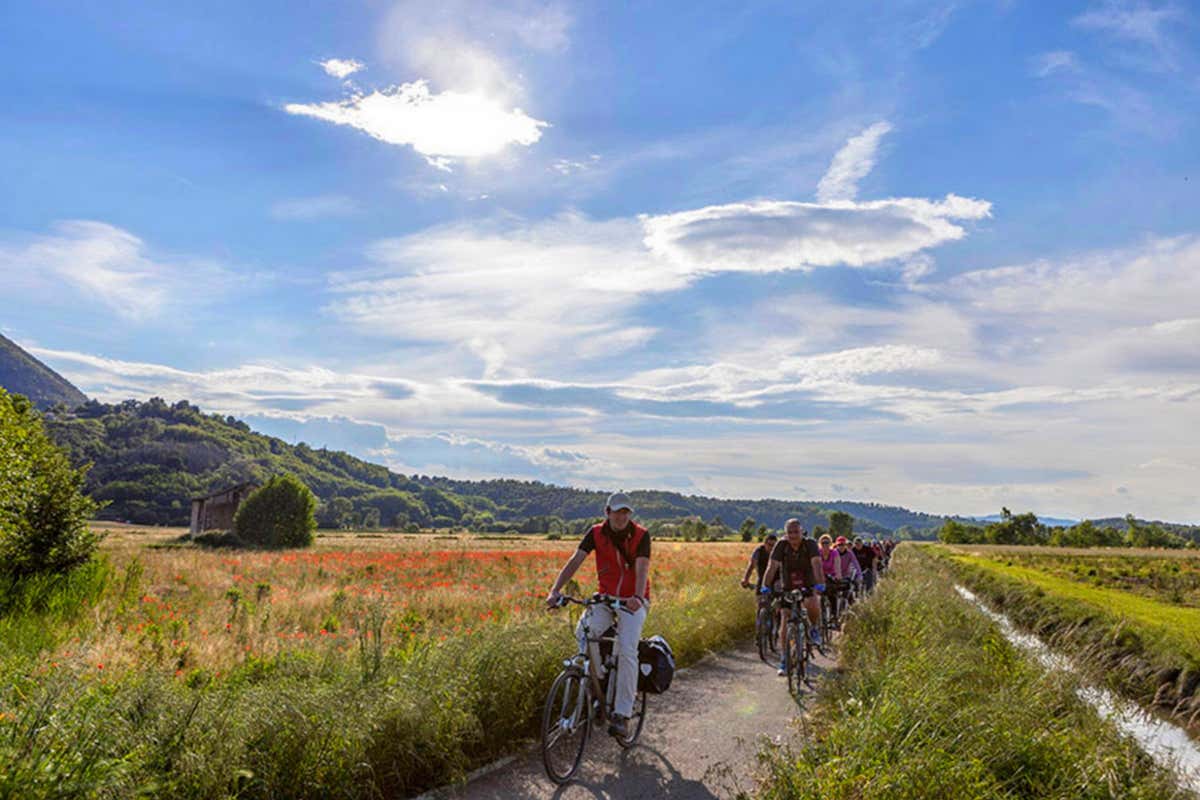 Piste ciclabili che penetrano nei colli Colli Euganei, dal cibo al vino passando per le terme. Turismo a 360 gradi