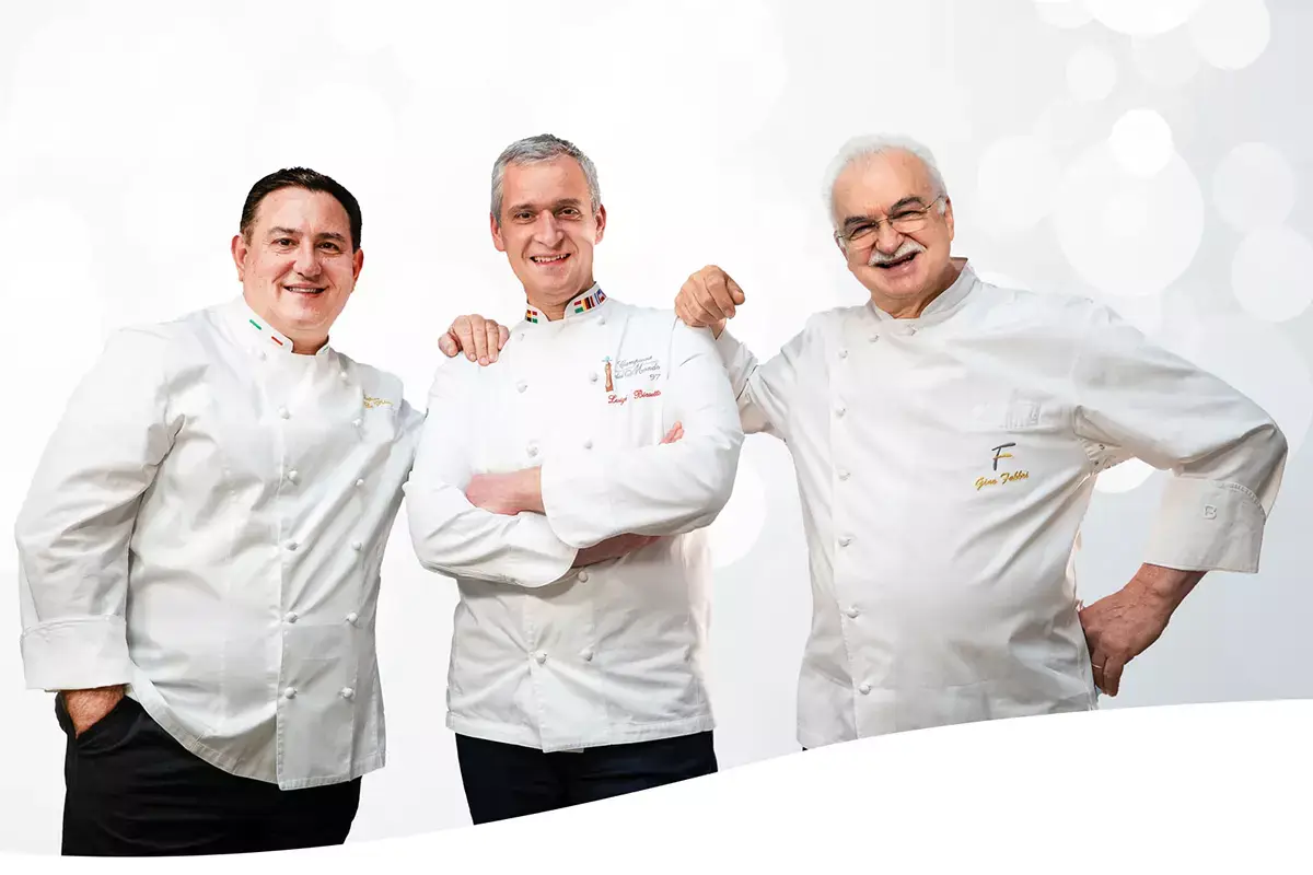 Sal De Riso, Luigi Biasetto e Gino Fabbri Torte in versione confetti grazie a Crispo