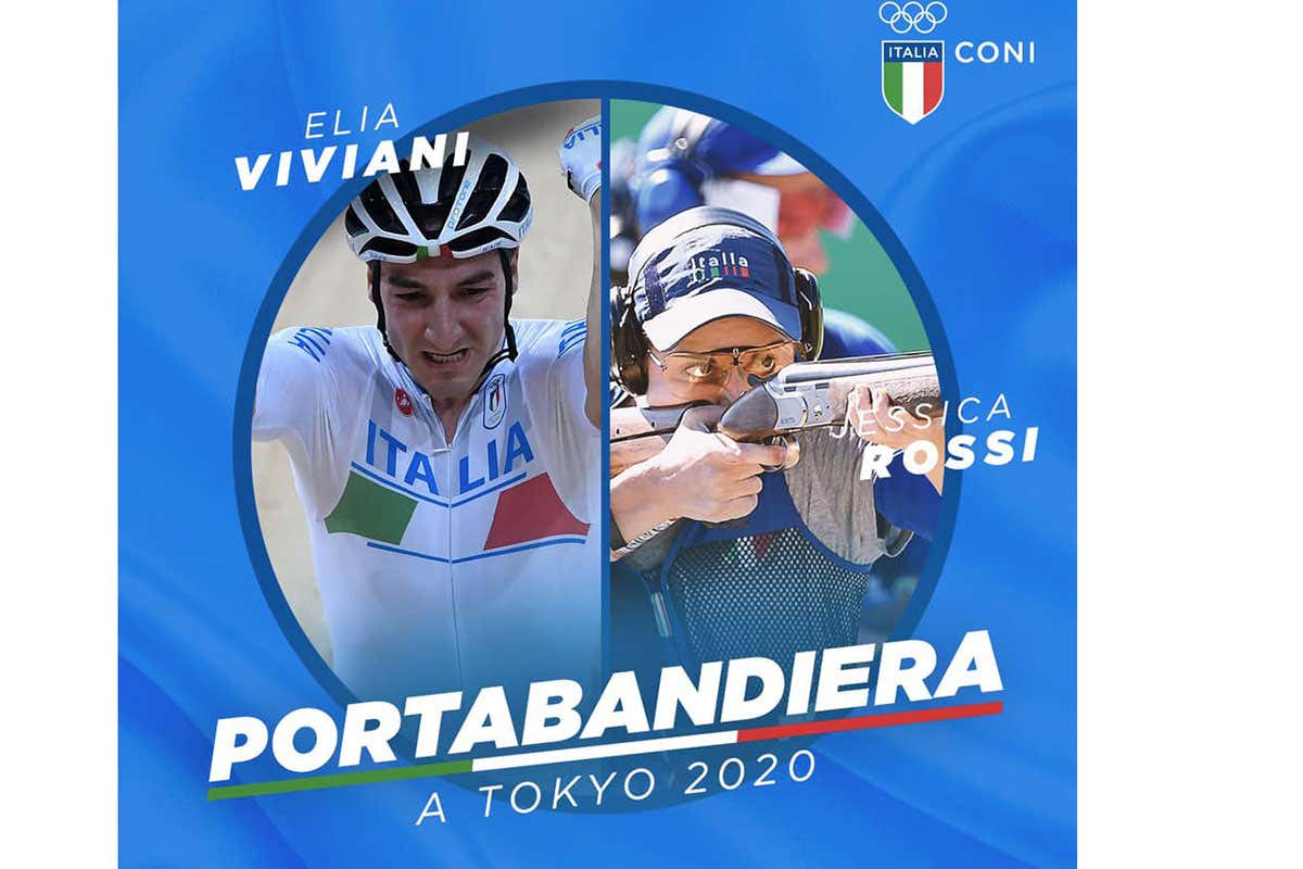 La comunicazione ufficiale del Coni (Fonte: Facebook) Elia Viviani e Jessica Rossi i portabandiera dell'Italia a Tokyo La comunicazione ufficiale del Coni (Fonte: Facebook) Elia Viviani e Jessica Rossi i portabandiera dell'Italia a Tokyo