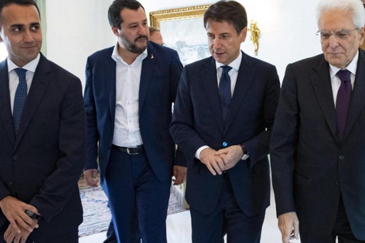 Luigi Di Maio, Matteo Salvini, Giuseppe Conte e Sergio Mattarella (Crisi di Governo, salviamo il turismo enogastronomico)