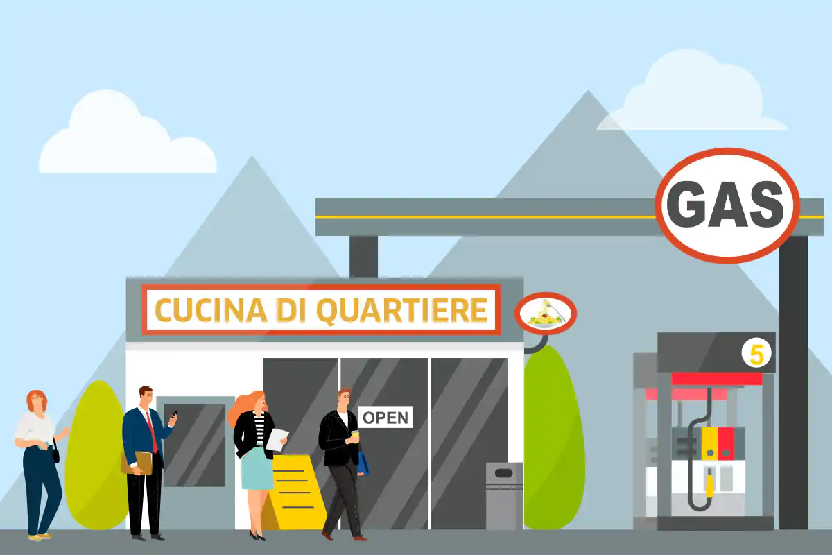 Mentre si aspetta la ricarica dell'auto, si potr&agrave; fare una pausa da Cucine di Quartiere La rivincita del