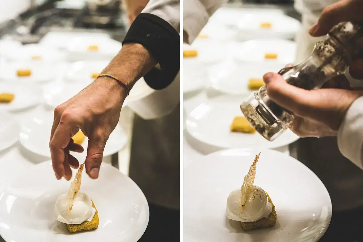 In cucina Osteria da Pietro, abbinamenti tra Grana Padano Dop e vini lombardi