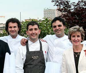 da sinistra Carlo Cracco, Pietro D'Agostino, Marco Stabile e Germanie Barreto