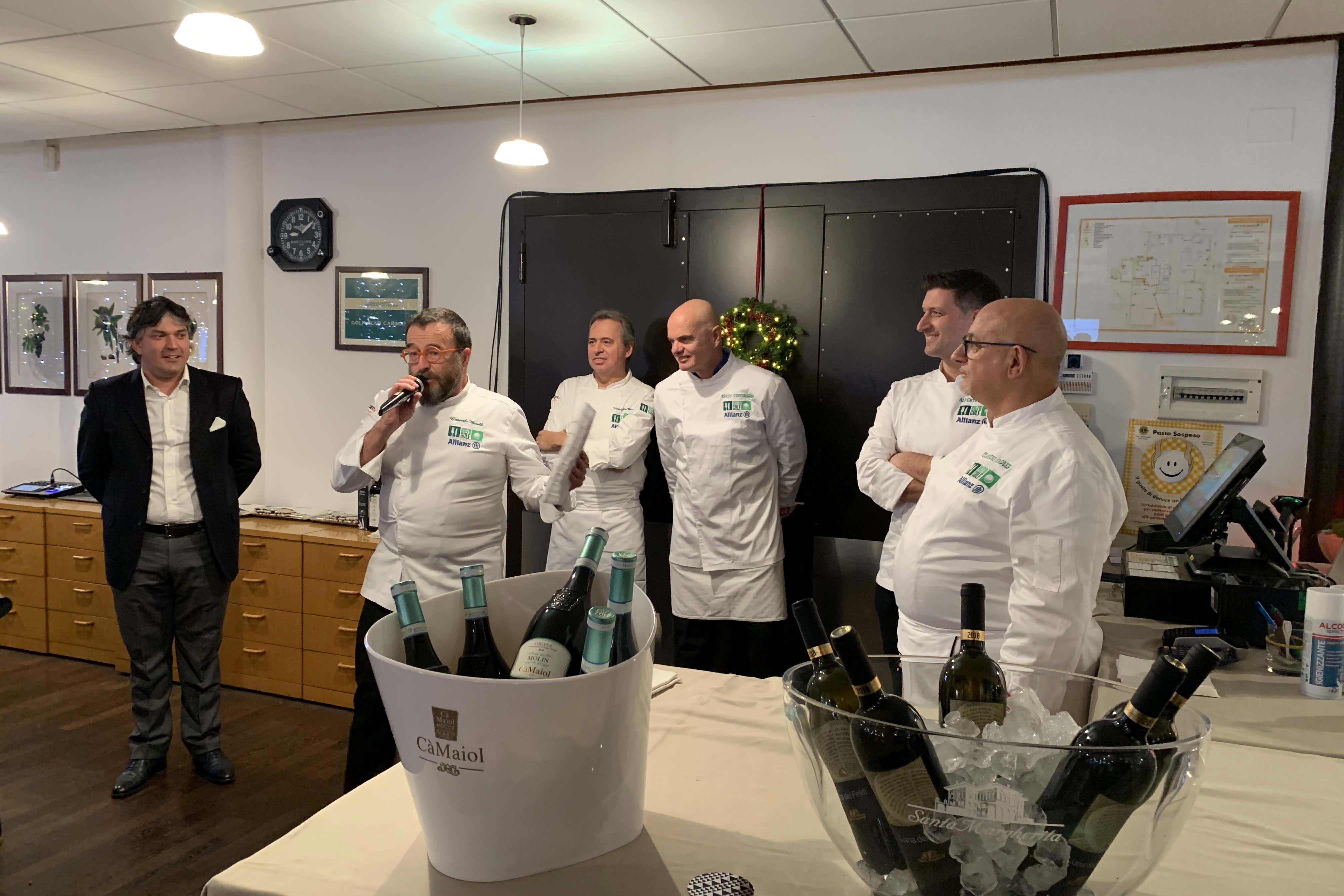 Dario Collol, Giancarlo Morelli, Marzio Montorfano, Enrico Derflingher, Alberto Simionato, Claudio Sadler Dieci anni di Ristogolf: si festeggia a tavola