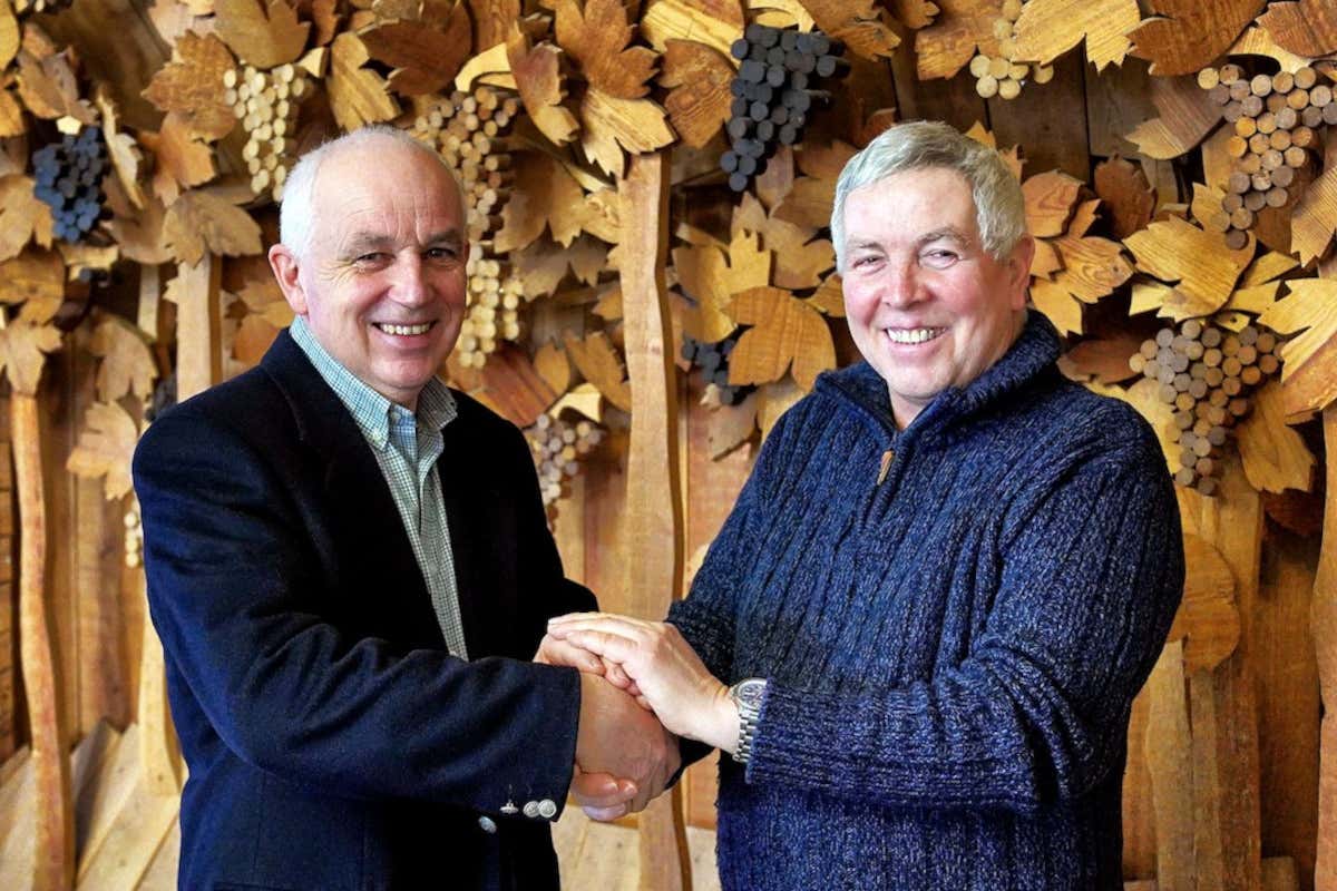 Da sinistra Bruno Pilzer e Pietro Patton Istituto Grappa e Consorzio Vini Trentino uniti per promuovere qualità e territorio