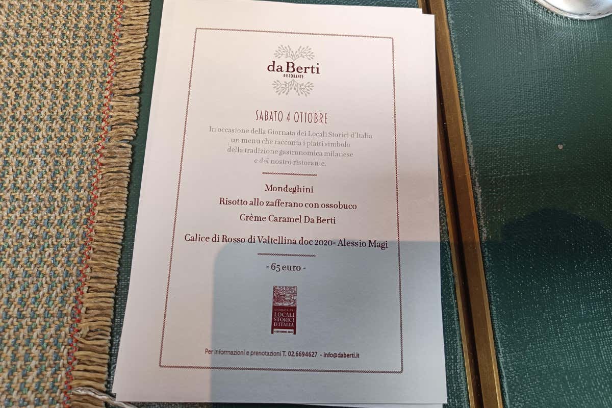 Da Berti, un menu che celebra Milano per la Giornata dei Locali Storici d’Italia Da Berti, un menu che celebra Milano per la Giornata dei Locali Storici d’Italia