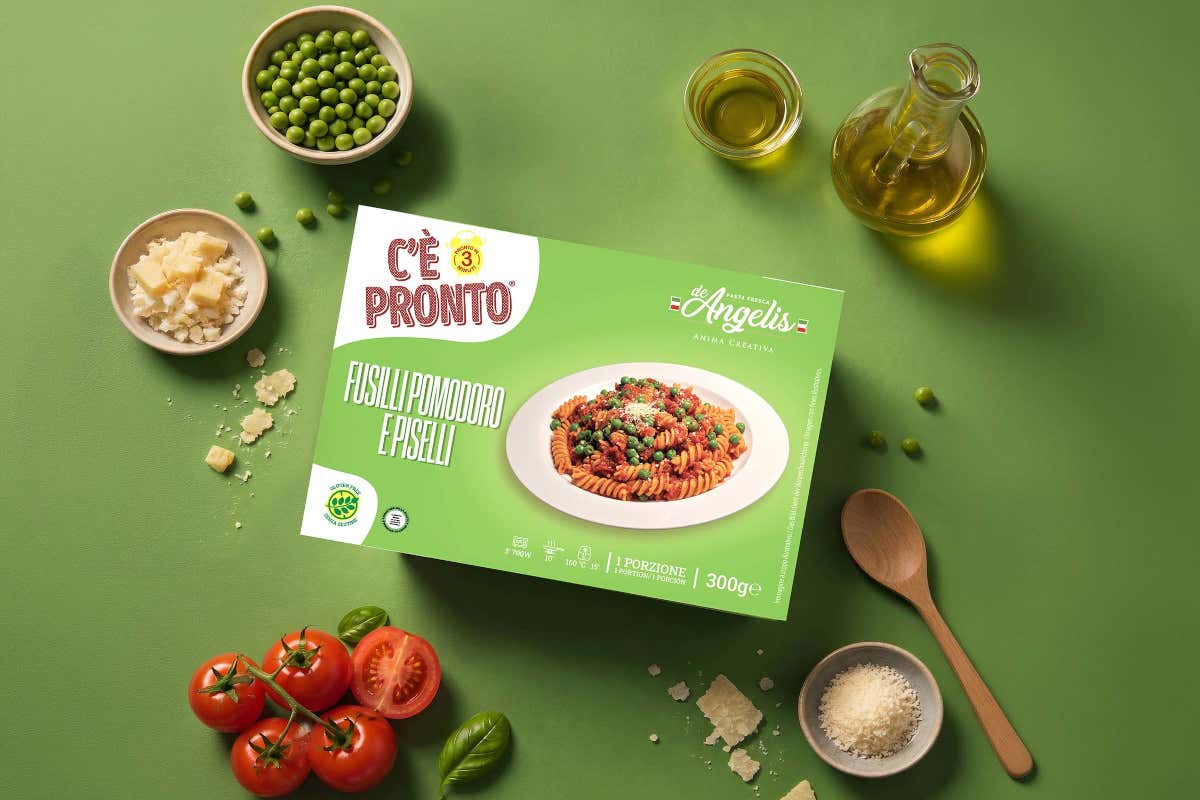Fusilli pomodoro e piselli monoporzione di De Angelis