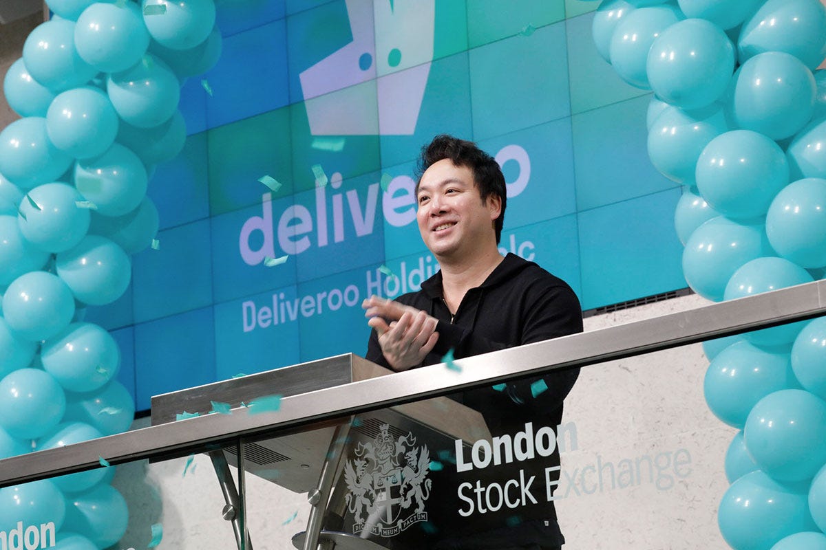 Il fondatore di Deliveroo, Will Shu presenzia la quotazione della società in Borsa Deliveroo, debutto