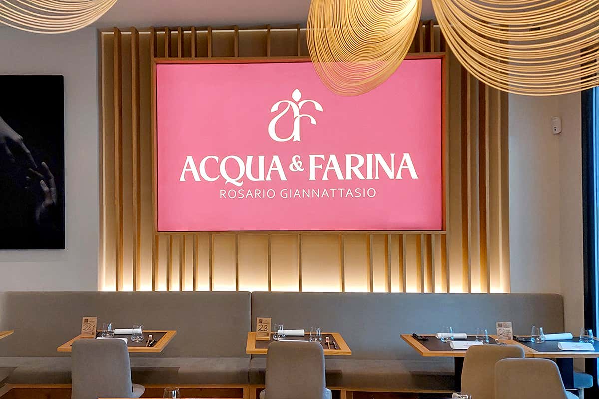 Un dettaglio della sala di Acqua & Farina