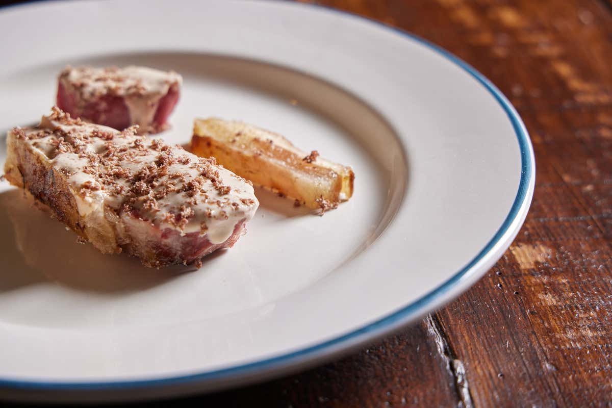 Pecora arrostita, interiora e sale