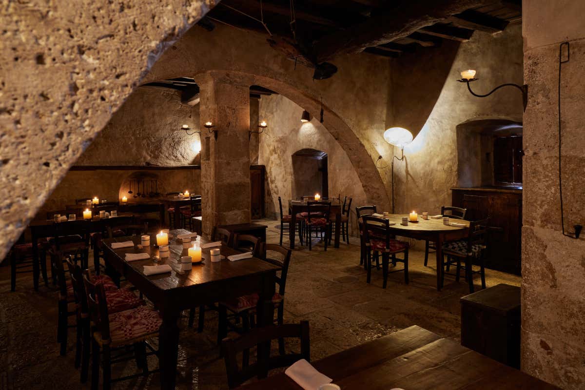 La sala del ristorante Sextantio