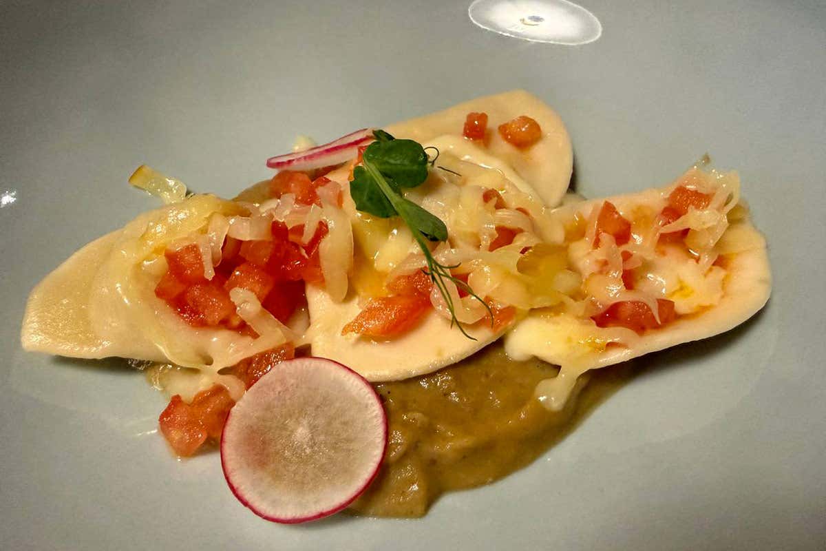 Ravioli, ricotta pugliese, melanzane e scamorza affumicata