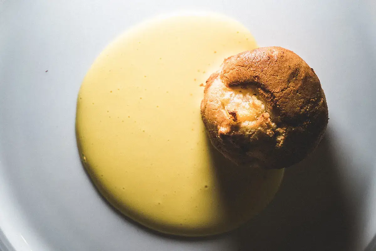 Muffin salato alle pere con zabaione di Grana Padano Dop 12 mesi Antica Cascina San Zago, a Salò il secondo appuntamento di