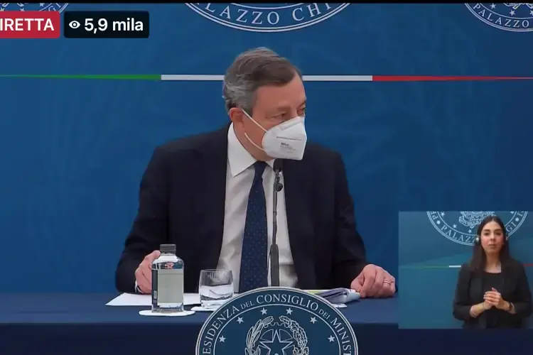 Il premier Mario Draghi alla prima conferenza stampa&nbsp; Ristorazione, stagionali, montagna I pagamenti dall'8 aprile