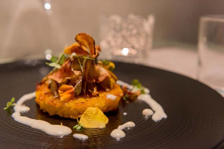 Il risotto proposto dalla carta del ristorante (El Pec&agrave;, dove la cucina di pesceincontra le novit&agrave; della mixology)