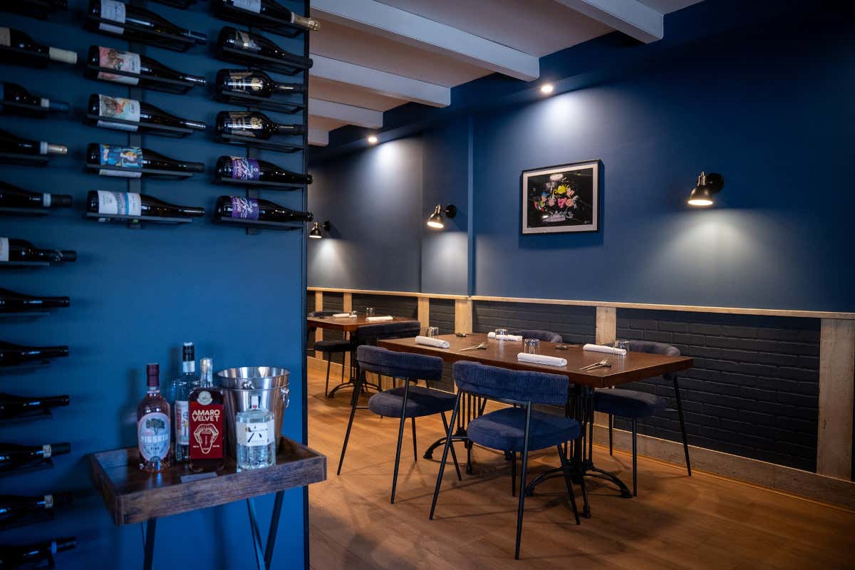 Uno scorcio della sala del ristorante Elementi