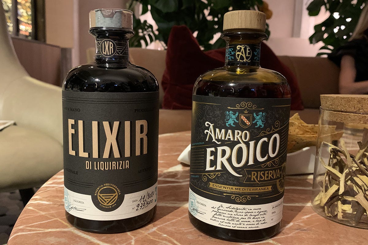 Elixir di Liquirizia e Amaro Eroico, prodotti da Essentia Mediterranea e distribuiti da Pellegrini Spa Pellegrini Spa ed Essentia Mediterranea insieme per Amaro Eroico