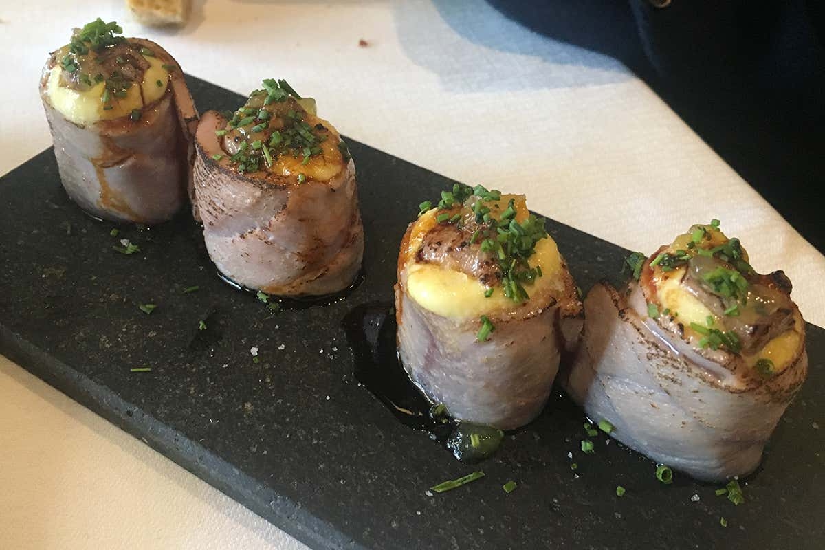Sushi con aguglia e melanzane