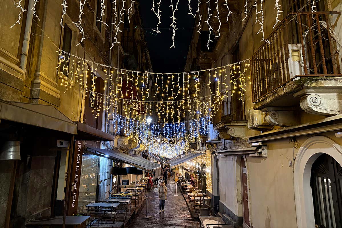 Via Santa Filomena, dove si trova il locale di FUD Bottega Sicula a Catania
