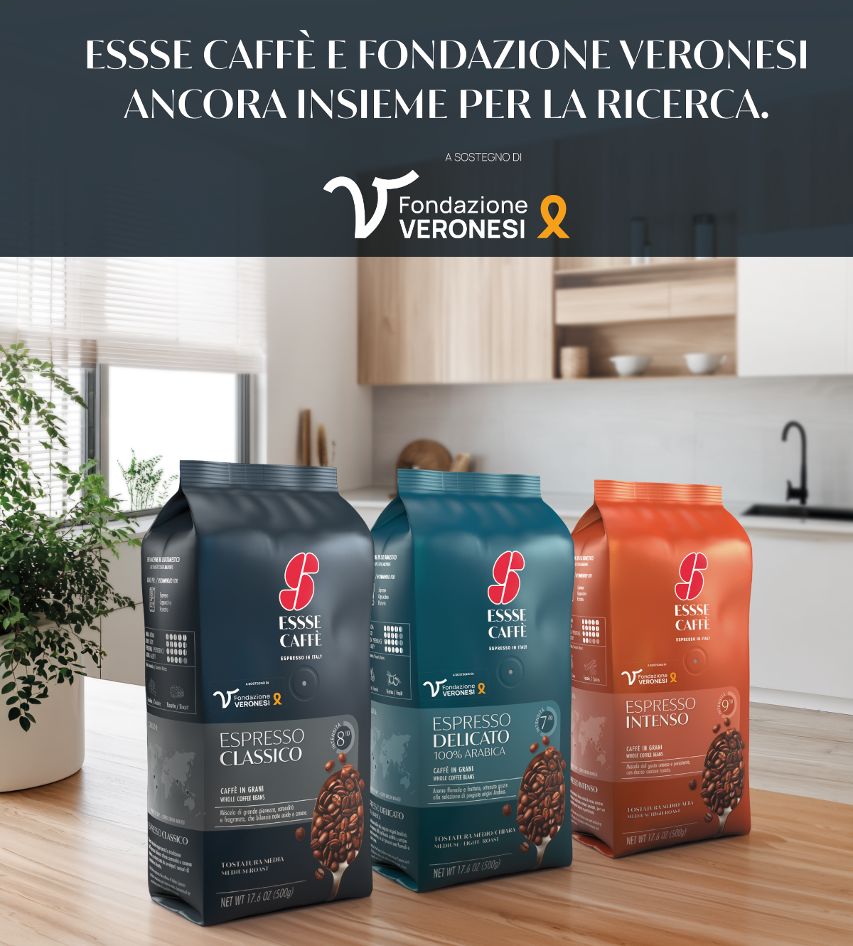Esse Caffè ancora a fianco della Fondazione Veronesi