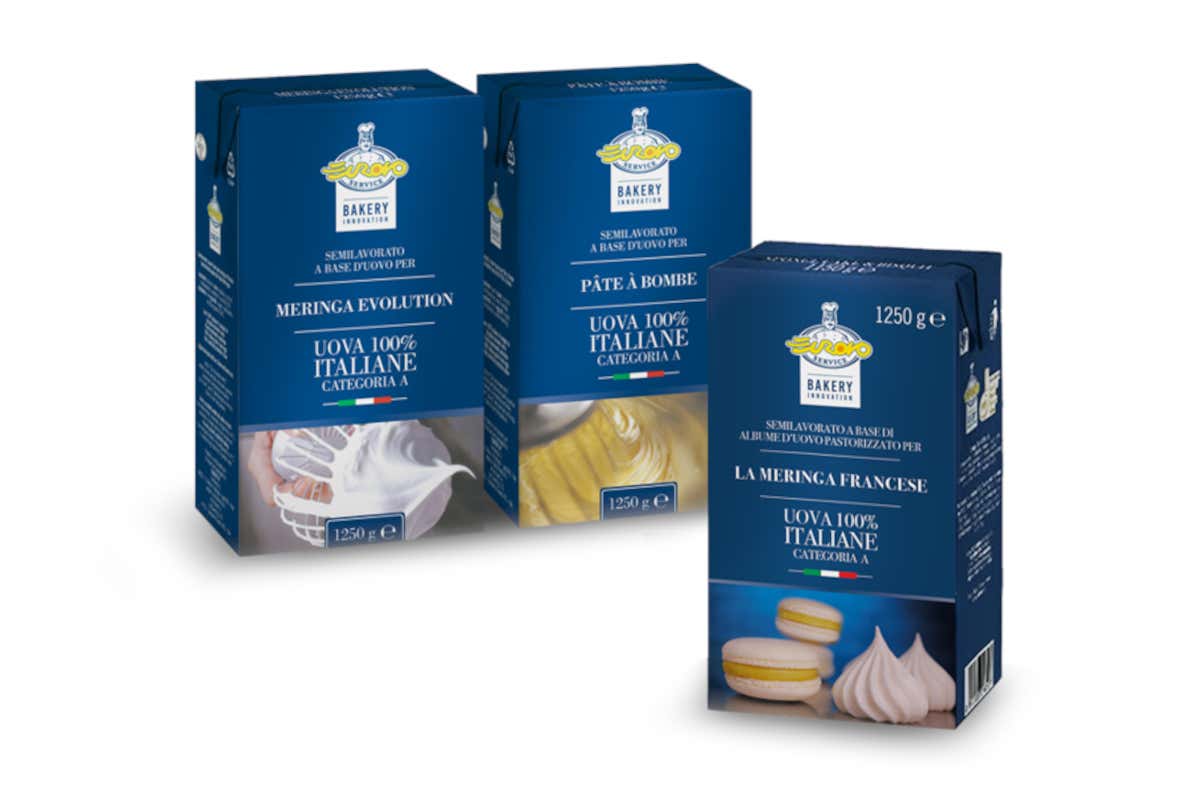 La tre referenze della linea Bakery Innovation, Pâte à Bombe, Meringa Evolution e Meringa Francese