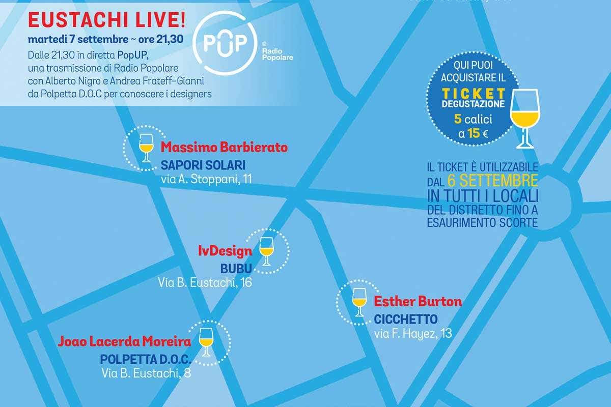 Vino e sostenibilit&agrave; in via Eustachi Arte, design e cibo: ecco gli eventi da non perdere durante la Design Week di Milano