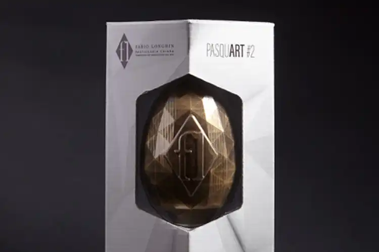 L&rsquo;uovo-rombo tridimensionale PasquArt Uova di cioccolato? S&igrave; ma di design Ecco l&rsquo;interpretazione di Longhin