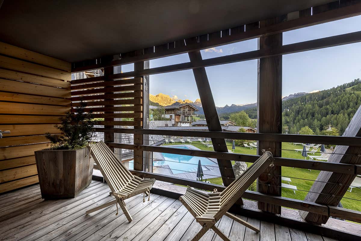 Particolare delle nuove Suite Cocoon Contatto con la natura e adults only: ecco le nuove suite dell’Hotel Fanes