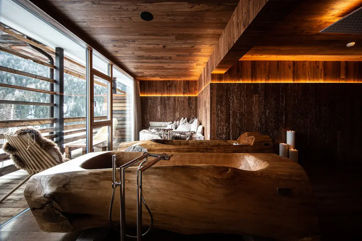 Una sala della SPA dell'hotel Fanes Dolomiti Wellness Hotel Fanes, a San Cassiano 5 stelle di relax e gusto