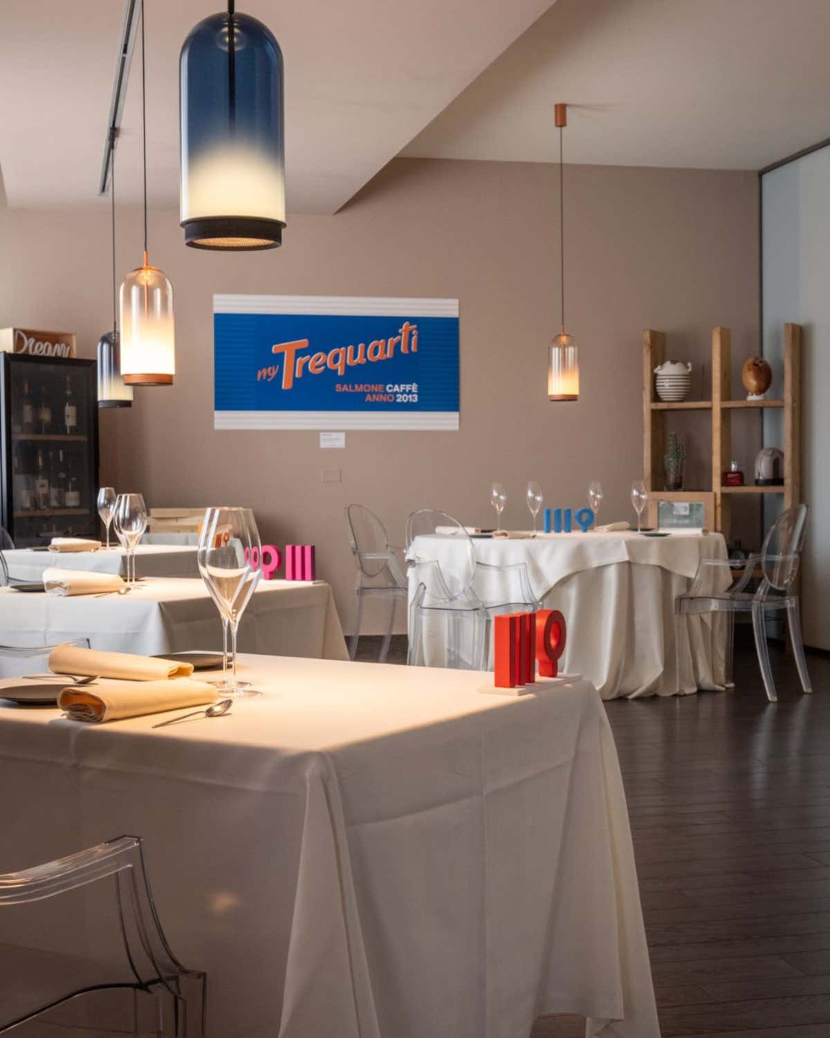 La sala interna del ristorante 3Quarti