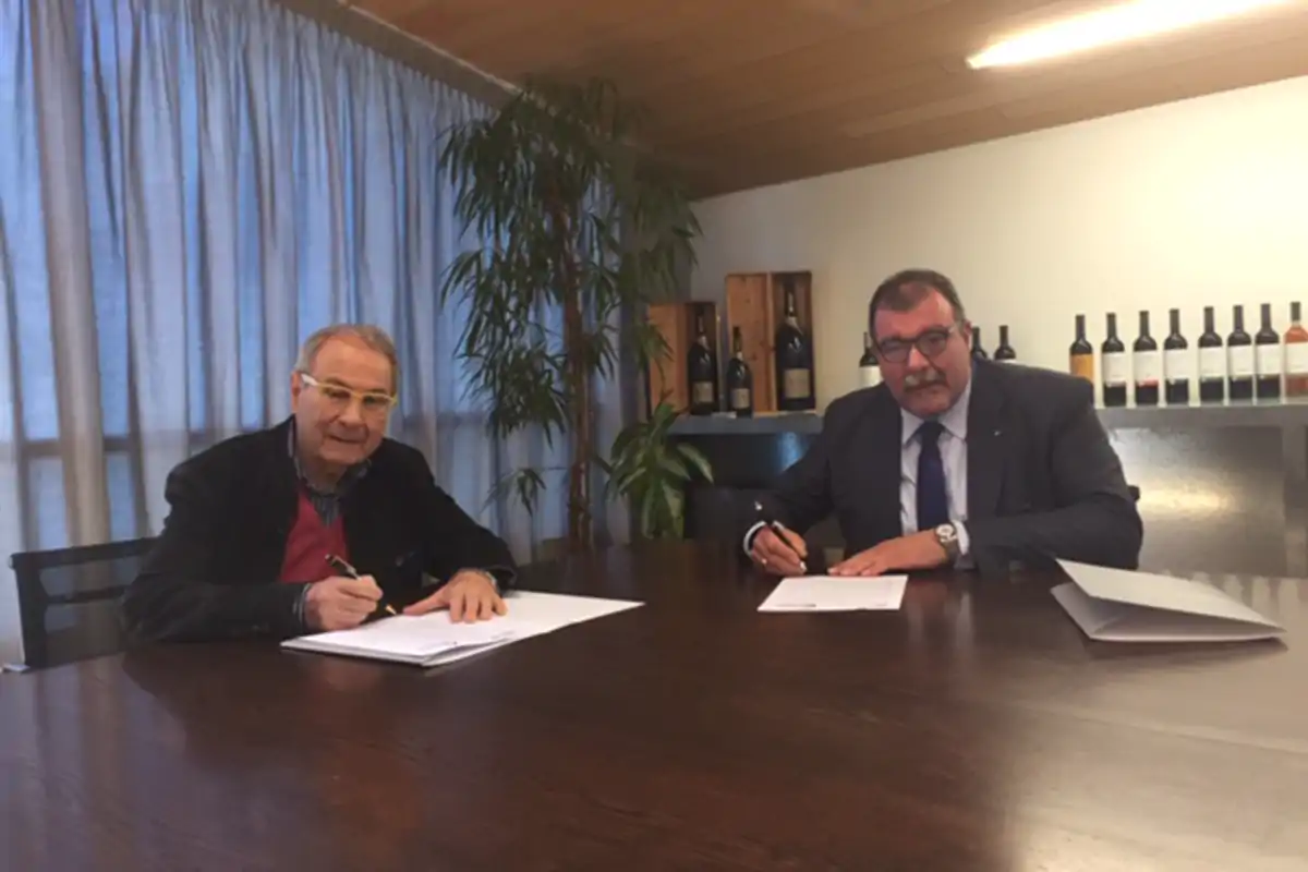 Da sinistra, Sandro Boscaini e Luca Rigotti Alleanza Federvini-cooperative per un database sull'autenticit&agrave; del vino