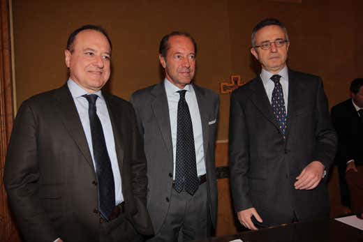 Da sinistra: Giovanni Mantovani, Ettore Riello e Mario Catania