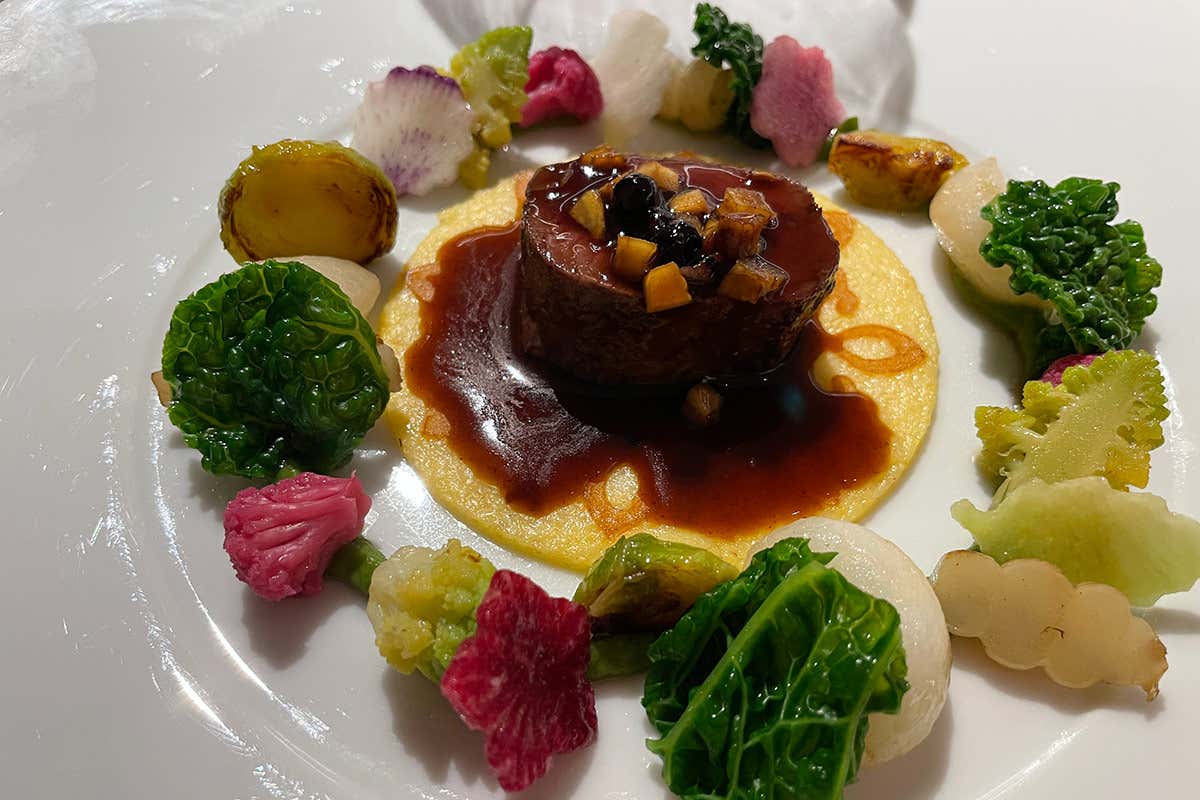 Filetto di cervo grigliato Grand Hotel Royal e Golf, dove la stella di Griffa illumina Courmayeur