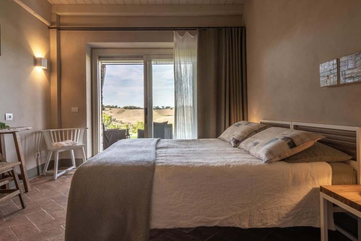 Una delle camere del wine resort di Filodivino