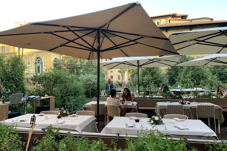 La terrazza del ristorante Fiore di Roma (Fiore, a Roma una Spa alimentare)