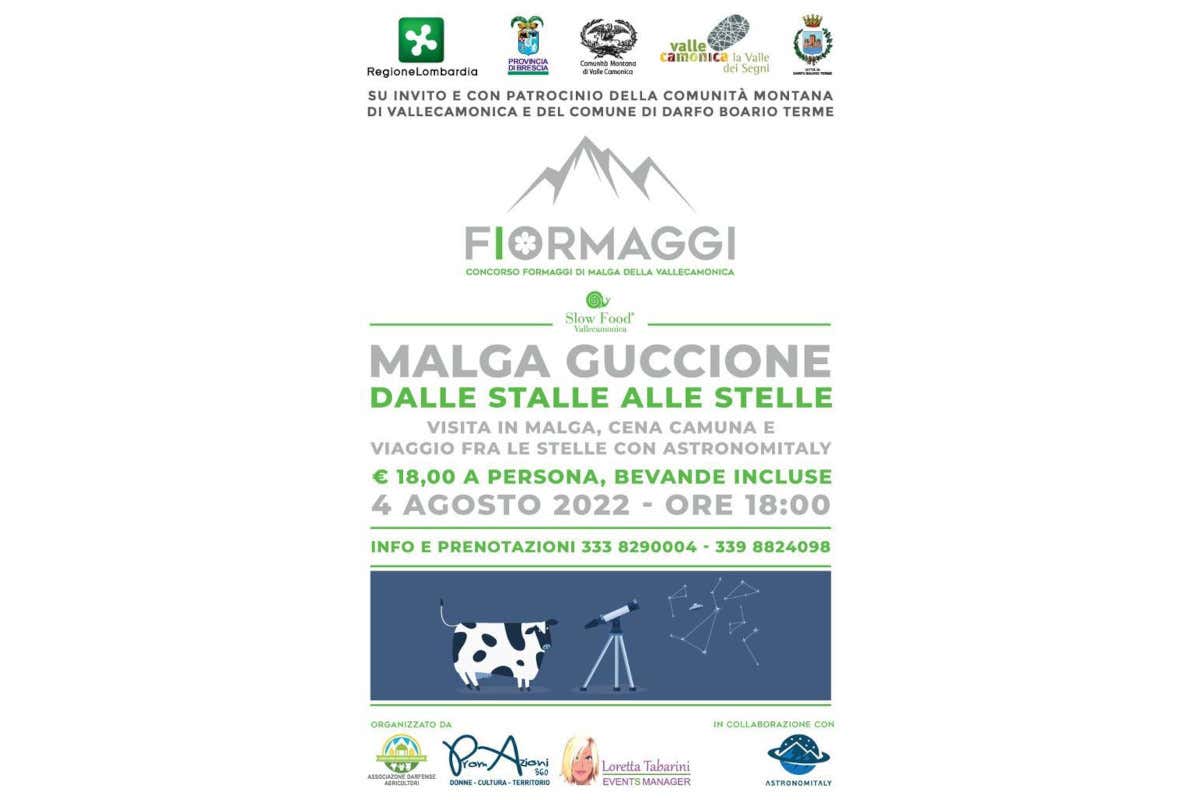 La locandina della prima serata &ldquo;Fiormaggi&rdquo;, torna la rassegna dei formaggi di malga della Valle Camonica