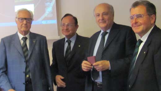 Da destra: Lucio Piombi, Camillo Andreana, Paolo Petroni e Giovanni Ballarini Da destra: Lucio Piombi, Camillo Andreana, Paolo Petroni e Giovanni Ballarini