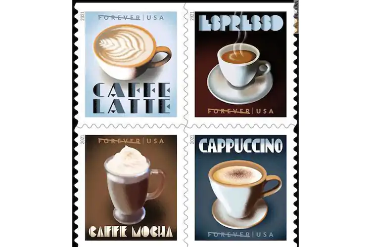 Il servizio postale statunitense ha distribuito 4 diversi francobolli dedicati al caff&egrave; Fonte Vaccarinews Francobolli in Usa dedicati al caff&egrave;: stile art dec&ograve; e parole in italiano