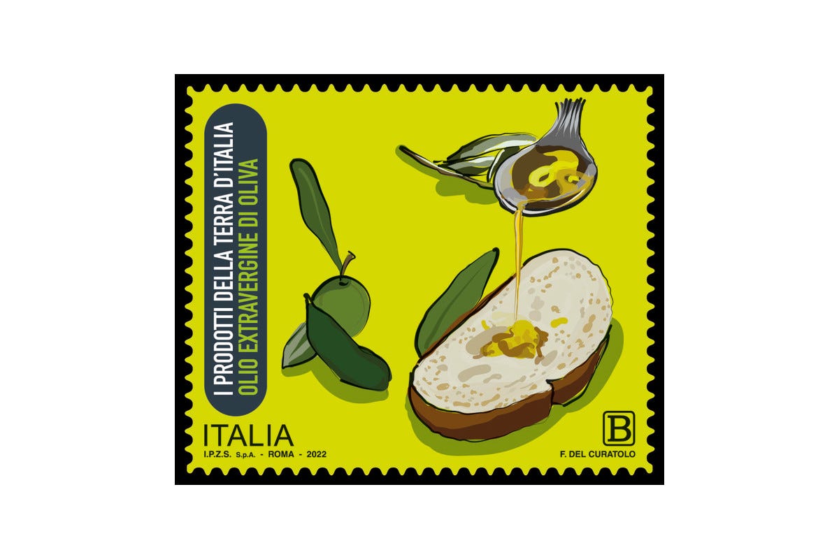 Il francobollo dedicato all'olio d'oliva Olio extravergine d'oliva, arriva un francobollo dedicato
