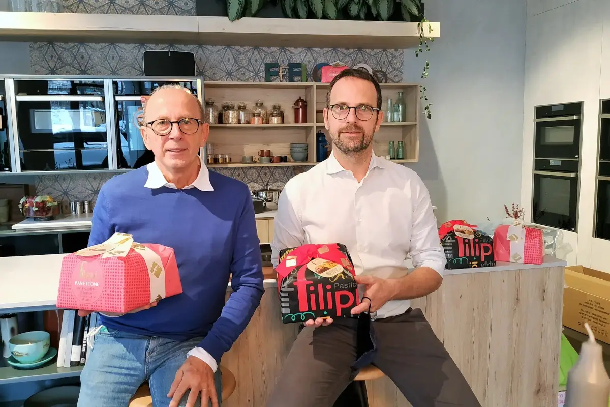 Giuliano e Andrea Filippi&nbsp; Panettone Filippi, ad ogni morso... un sorso