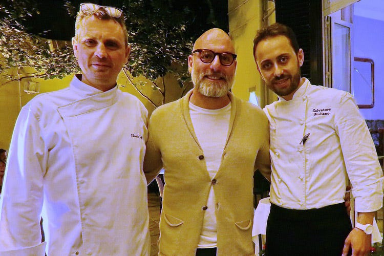 Claudio Rota, Salvo Andò e Salvatore Giuliano (Giuliano e Ruta, cena a 4 mani all’Acanto di Palermo)