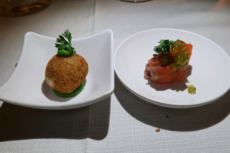 Gli amuse bouche (Giuliano e Ruta, cena a 4 mani all&rsquo;Acanto di Palermo)