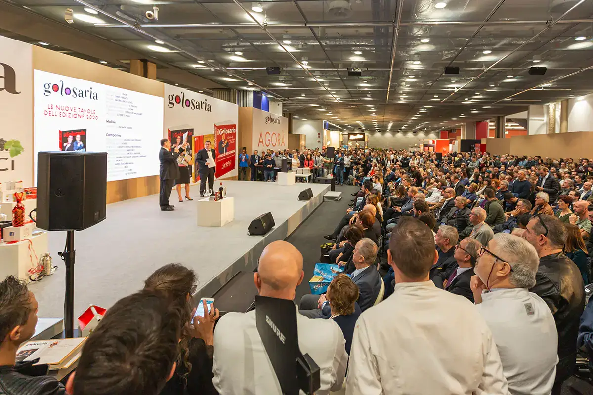 Un'immagine dell'appuntamento del 2019 Golosaria 2021 torna in presenza al MiCo di Milano per parlare della