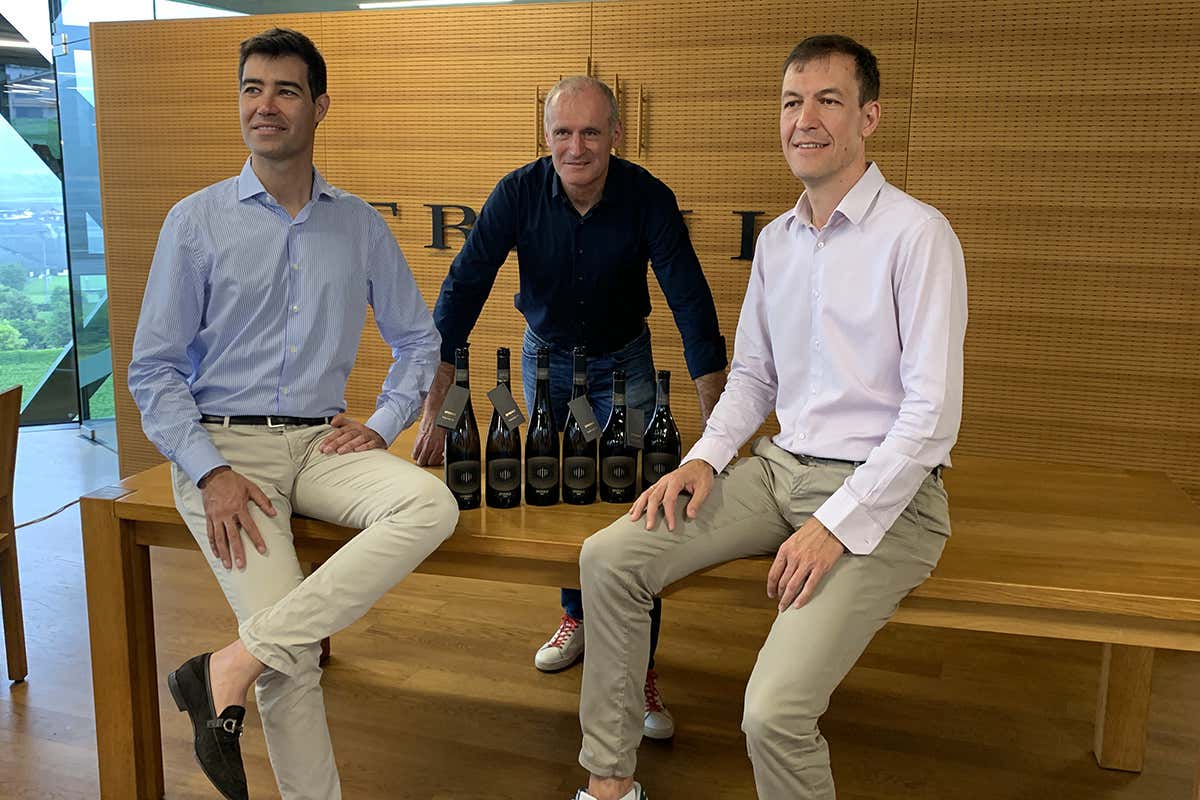 Gabriele Gorelli, Willi St&uuml;rz, Wolfgang Klotz Cantina Tramin presenta il gioiello custodito in miniera