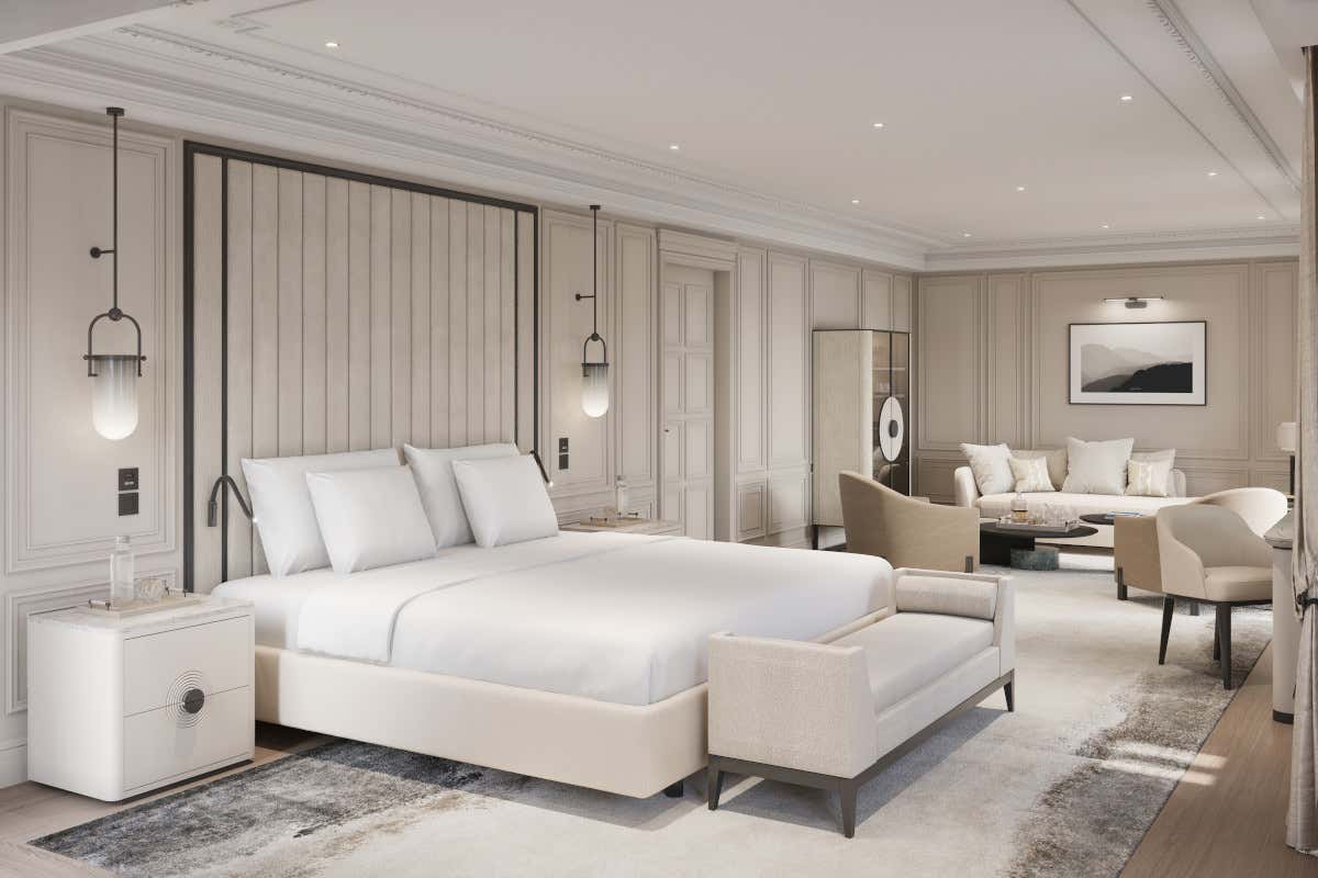 Un rendering dell'Ampezzo Royal Suite del Grand Hotel Ampezzo