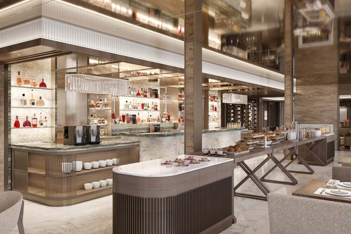 Un rendering dell'Ampezzino Café del Grand Hotel Ampezzo